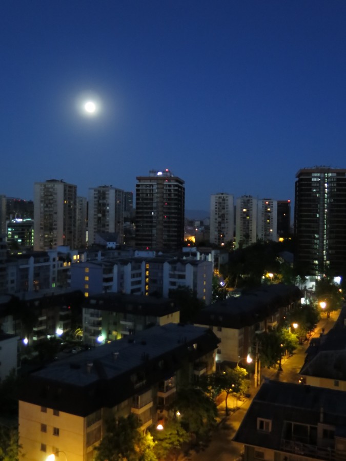 santiago de chile, chile, noche, ciudad, urbano, america, latino, latina, edificios, luna llena, luna, 