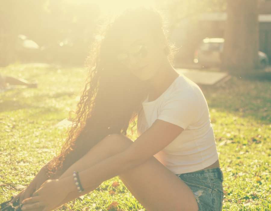 mujer, chica, gente, personas, contraluz, sol