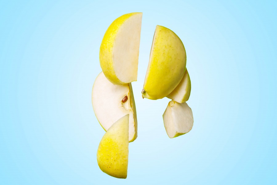 splitshire, frutas, frutas, mitad, mitades, manzana, verde, pedazo, comidas, saludable, 