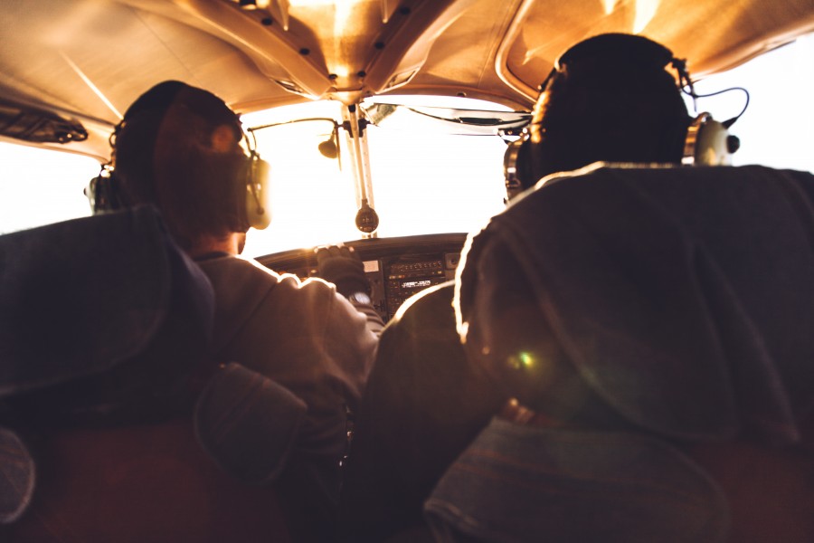 avioneta, vieja, volar, volando, dos personas, piloto, copiloto, dia, transporte, manejar, avion, 