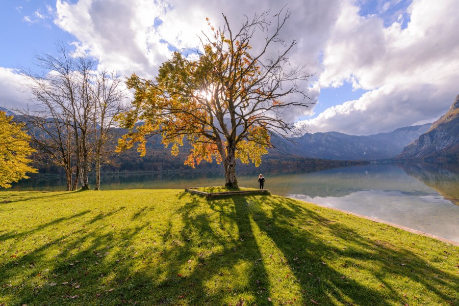 lago, mujer, paisaje, una persona, gente, dia, verano, viaje, tranquilidad, 