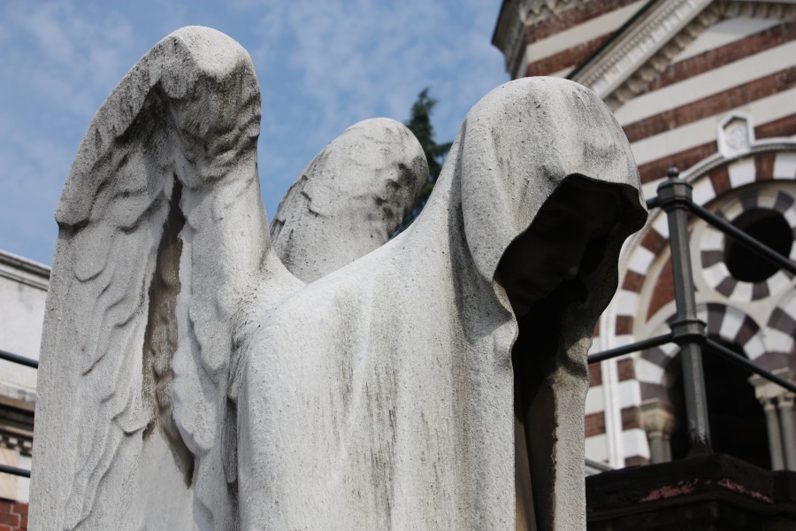 muerte, parka, cementerio, estatua, terror, miedo, 