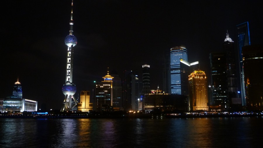 Skyline, Shanghai, China, asia, asiatico, ciudad, noche, luz, luces, urbano, paisaje, 