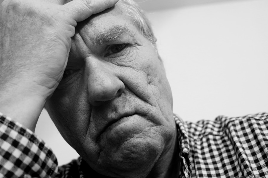 hombre, depresion, adulto, malestar, blanco y negro, dolor, cabeza, 50 años, 