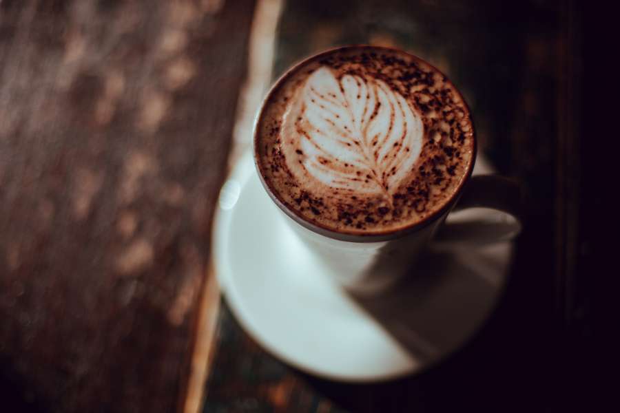 cafe, desayuno, arte, flor, dibujo, taza, hoja, 