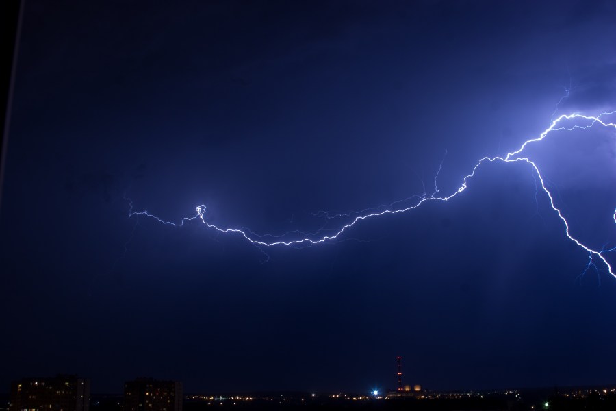 Rayo, rayos, electricidad, electrico, tormenta, noche, ciudad, luz, peligro, electrica, 