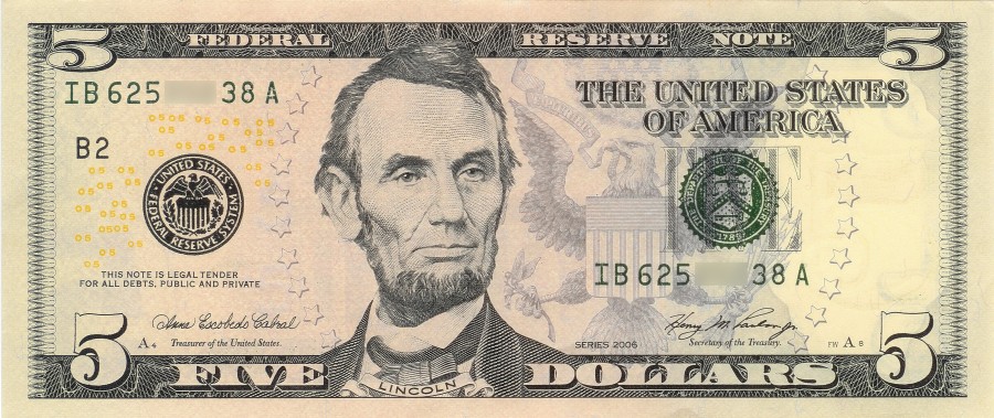 billete, dinero, 5 dolares, cinco, 5, dolar, economia, finanzas, 