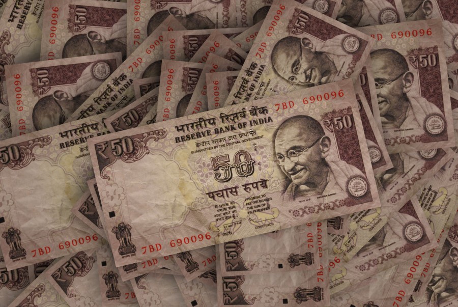 rupia, rupias, dinero, billete, 50, cincuenta, hindu, india, gandi, 