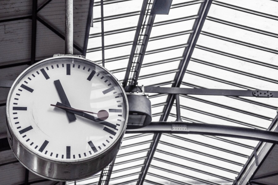 reloj, tiempo, hora, estacion, blanco y negro, nadie, 