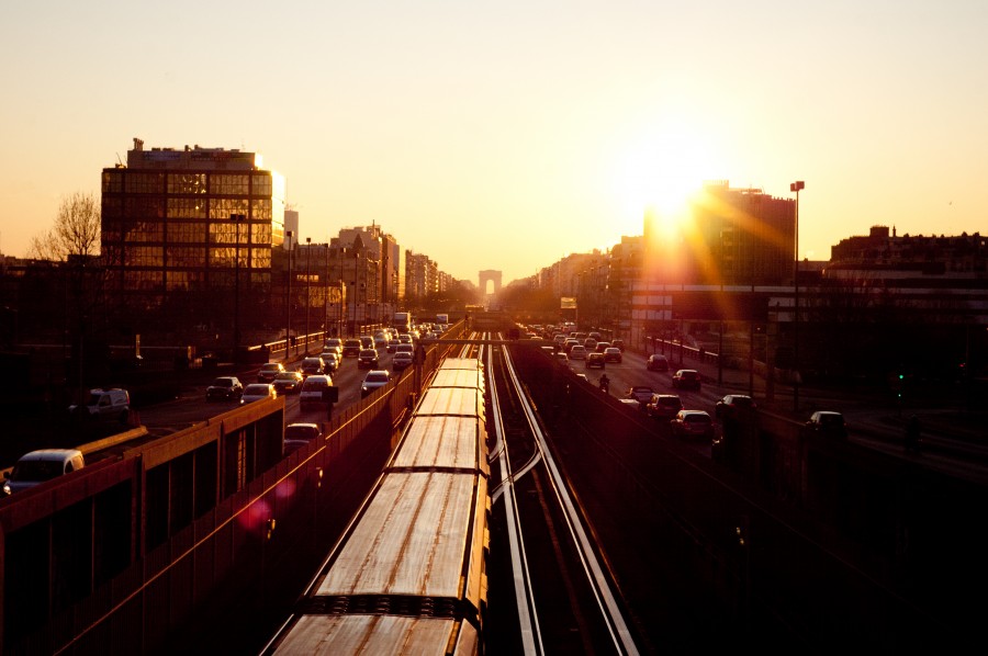 urbano, amanecer, dia, transito, ciudad, paisaje urbano, autopista, 