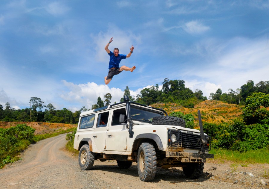 4x4, vacaciones, Transporte, Viajes, celebracion, feliz, alegria, salto, salto, hombre, del camino, vacaciones,