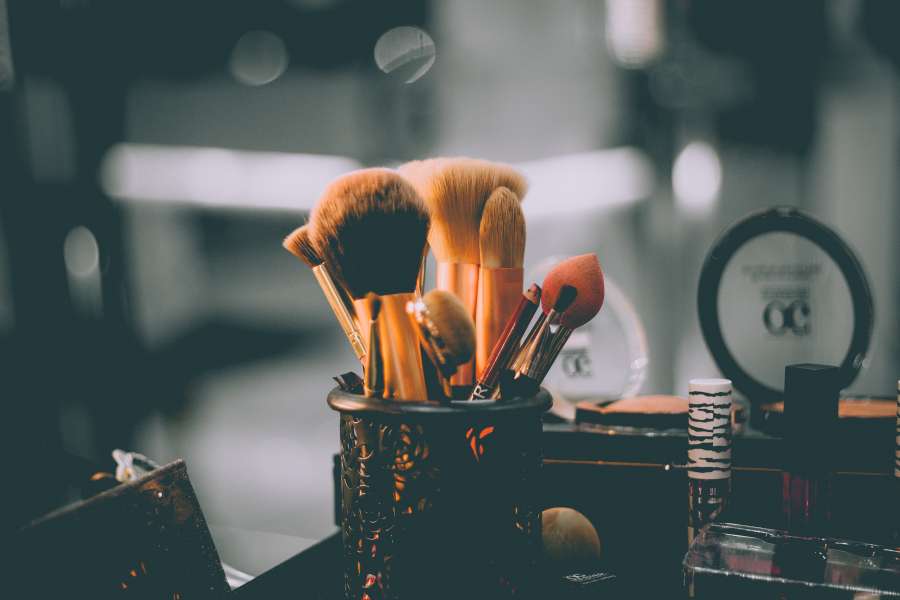 Pincel, Maquillaje, Bokeh, Luces, Pincel de maquillaje, Cosmética, Polvo, Lápiz labial, Brillo, Decoración, Muelle, Decoración