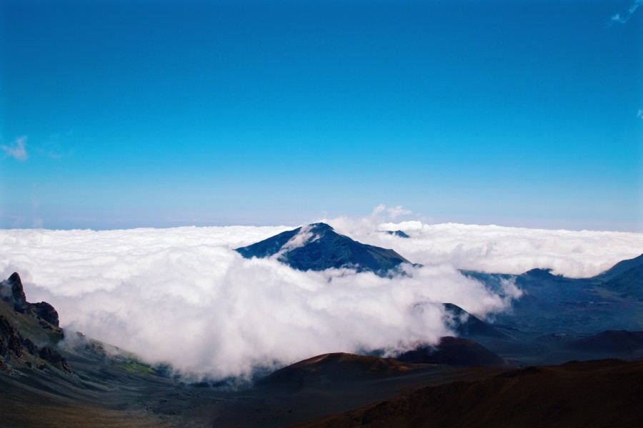 montana, paisaje, cima, cielo, nube, nubes, top