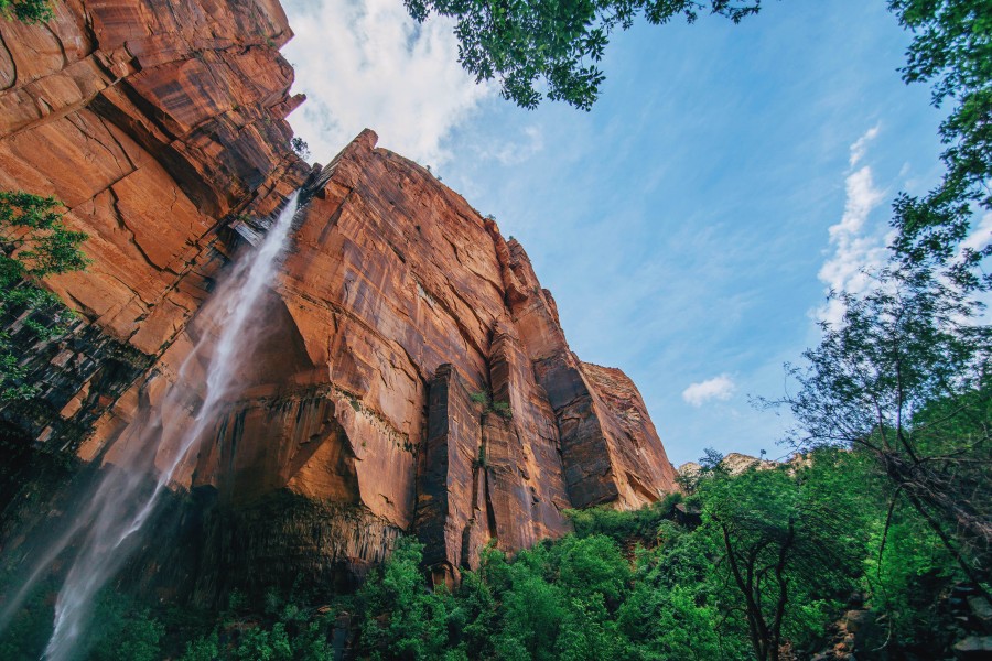 cascada, caida de agua, paisaje, vista de abajo, cielo, naturaleza, nadie, 