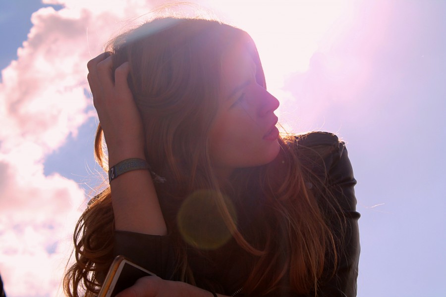 mujer, joven, verano, rubia, belleza, cabello, 20 años, sorpresa, duda, 