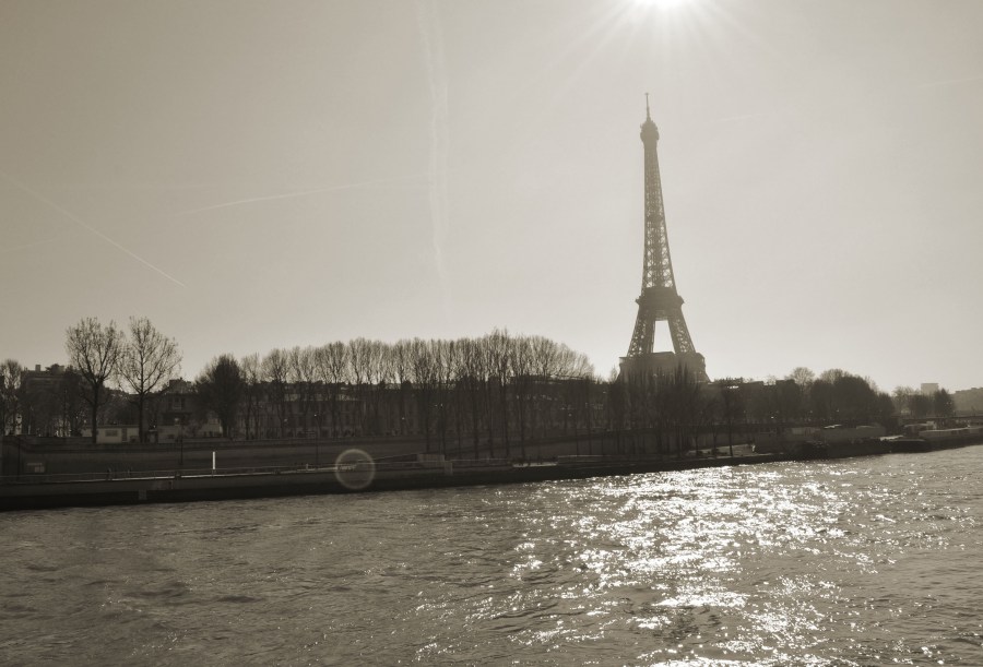 Torre Eiffel, Paris, Francia, Rio Sena, Blanco y Negro, viajes