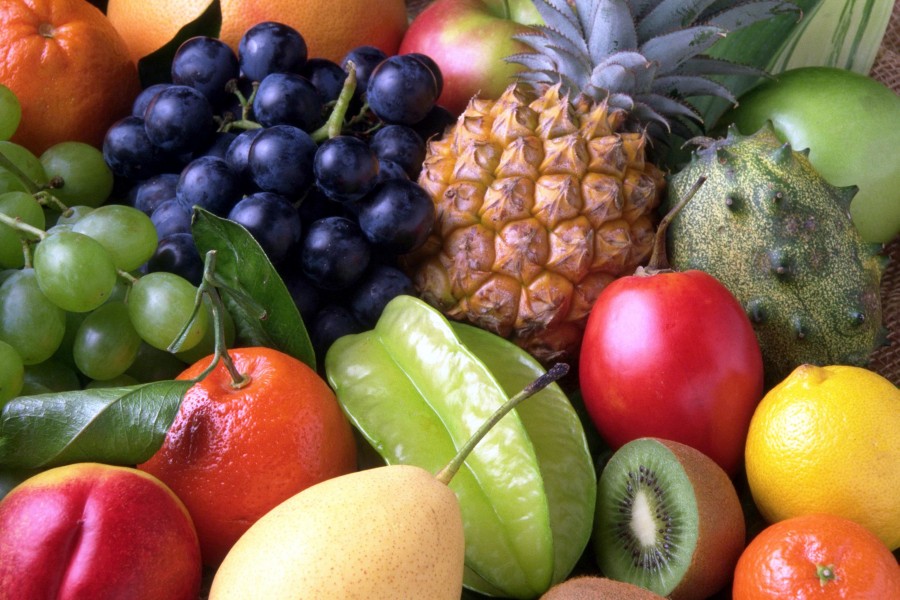 frutas, frutas, frutal, manzana, uvas, piña, naranja, colorido, nadie, background, fondo, 