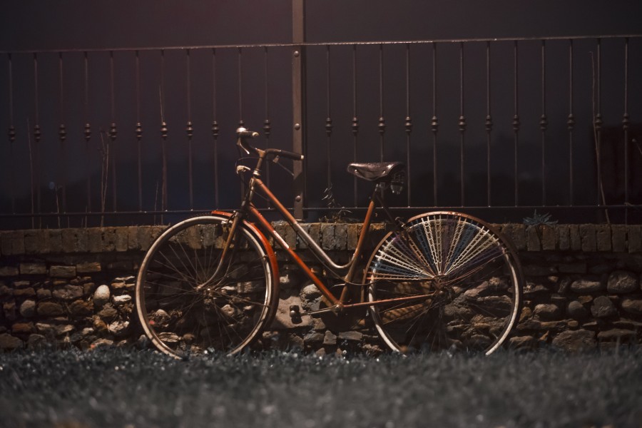 vintage, bicicleta, antiguo, exterior, transporte, 