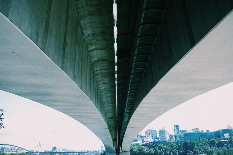 puente, arquitectura, arco, ciudad, moderno, 