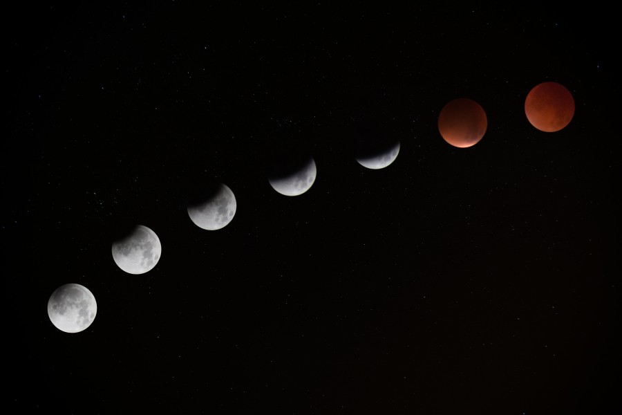 fase lunar, fases lunares, rojo, roja, luna, astro, etapa, etapas, eclipse, fondo negro, astrologia, concepto, 