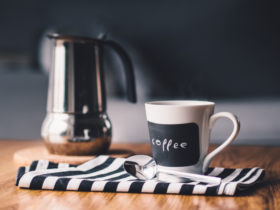 cafe, bebida, cafetera, taza, desayuno, calientte, cuchara, 