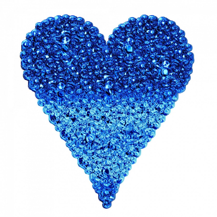 corazon, amor, azul, cristales, cristal, piedra, piedras preciosas, fondo blanco, san valentin, 