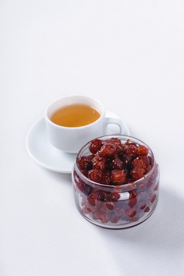 te, infusion, frutal, caliente, bebida, fondo blanco, 