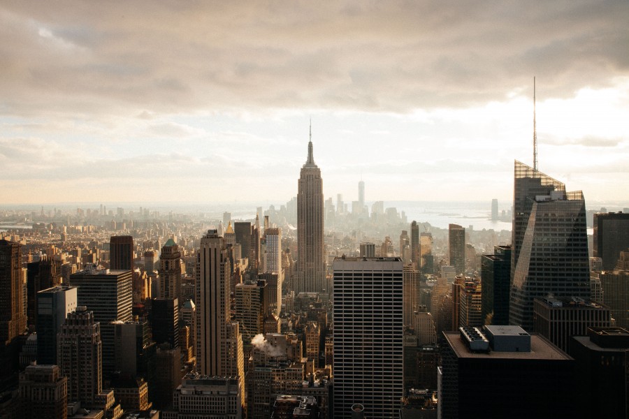 Nueva York, Estados Unidos, Usa, America del Norte, cuidad, urbano, vista de arriba, edificios, 