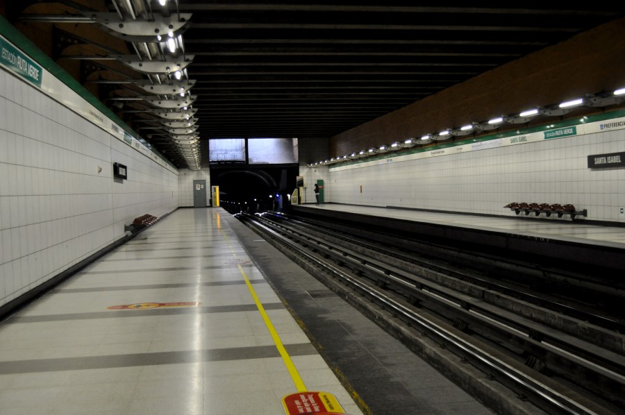 estacio, subte, santiago de chile, chile, nadie, via, vias, tunel, 