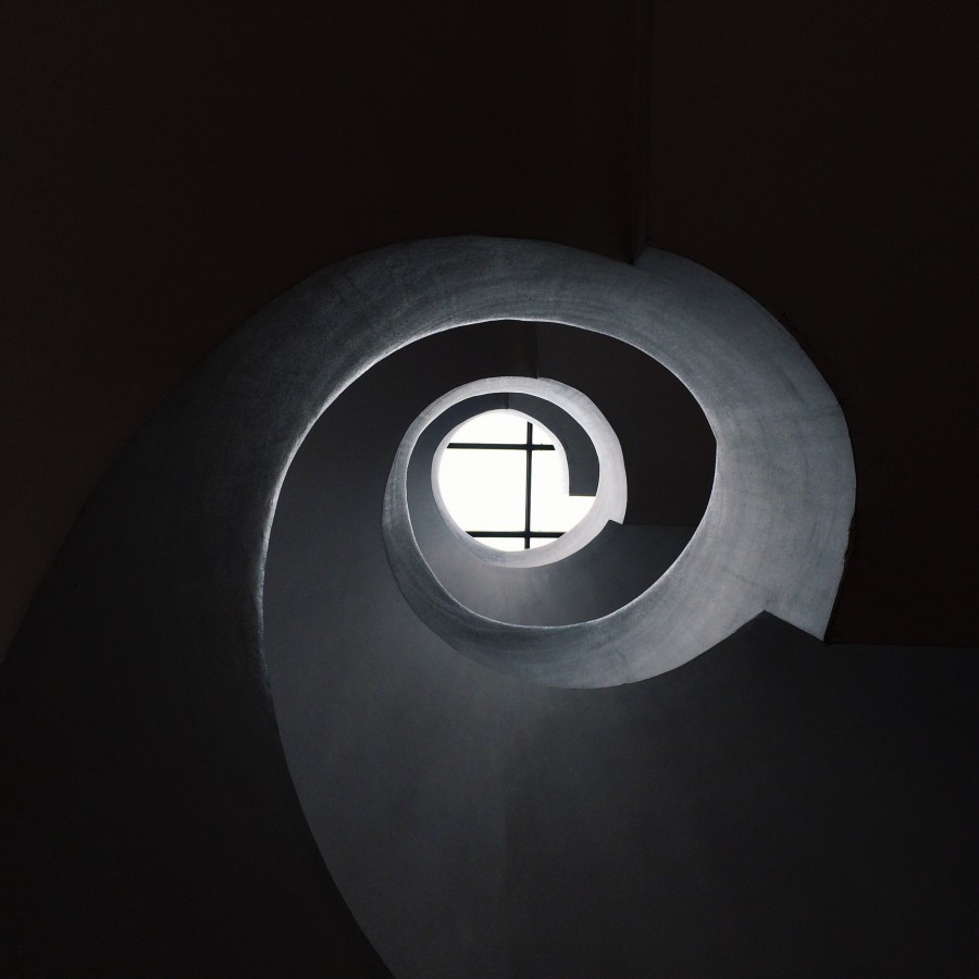 arquitectura, oscuro, circulo, redondo, geometria, interior, espiral, 