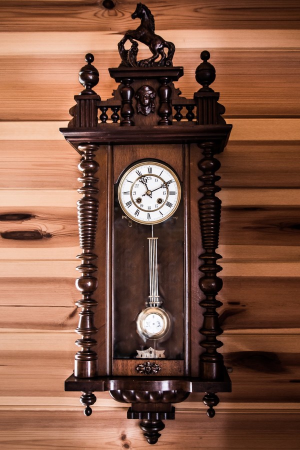 reloj, antiguo, cucu, reloj de paredes, tiempo, madera, antiguedad, 
