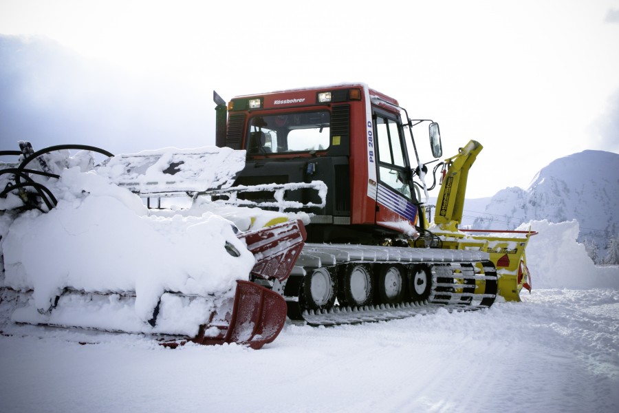 excavadora, maquina, maquinaria, nieve, invierno, frio, 