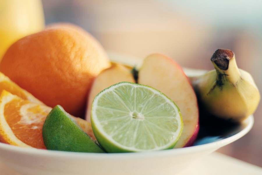 frutas, frutas, banana, lima, limon, manzana, saludable, desayuno, comidas, citrico, primer plano, grupo, 