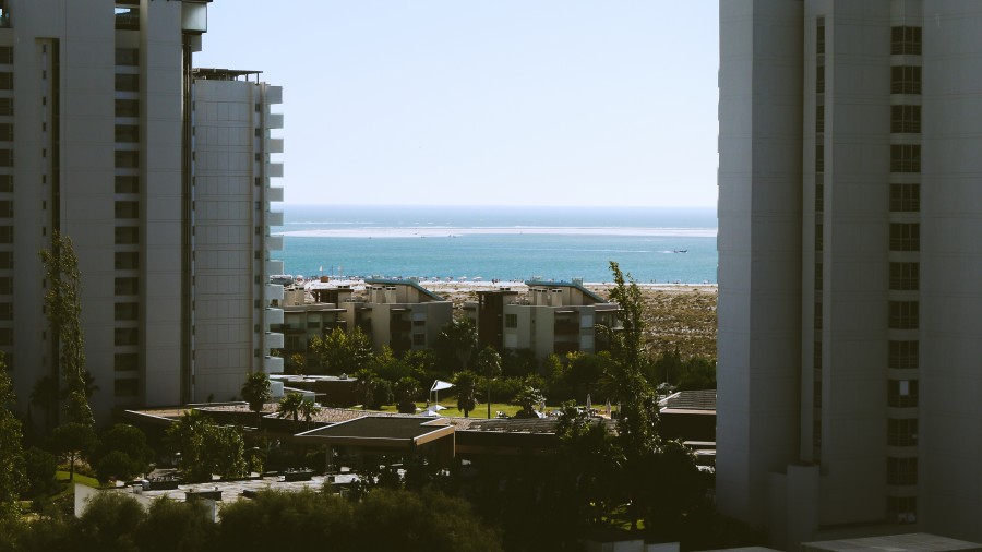 costa, mar, playa, edificio, edificios, arquitectura, ciudad, costero, 