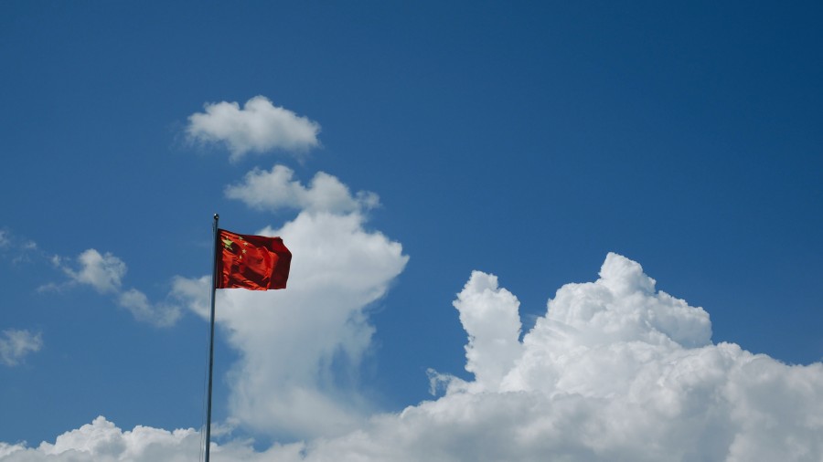 china, bandera, cielo azul, simbolo, nadie, asia, asiatico, 