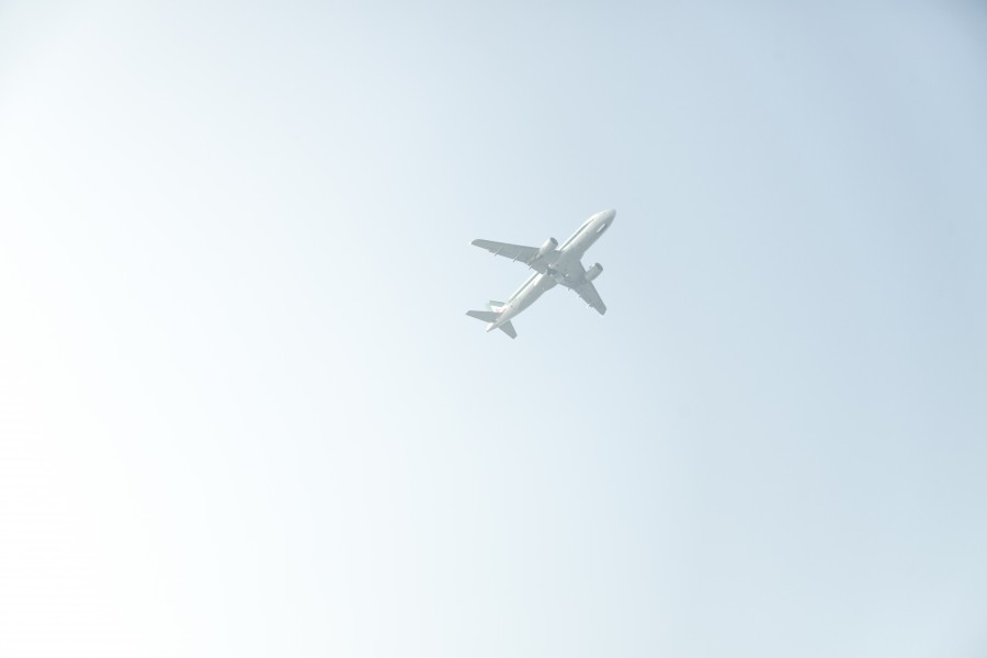 avion, volando, cielo, transporte, pasajeros, 