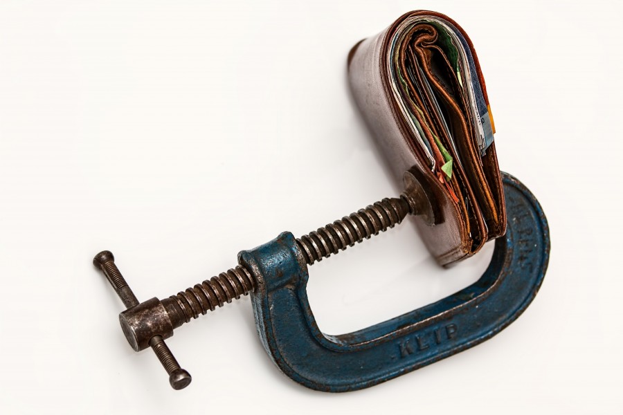 concepto, ahorro, billetera, dinero, economia, restriccion, nadie, fondo blanco, 