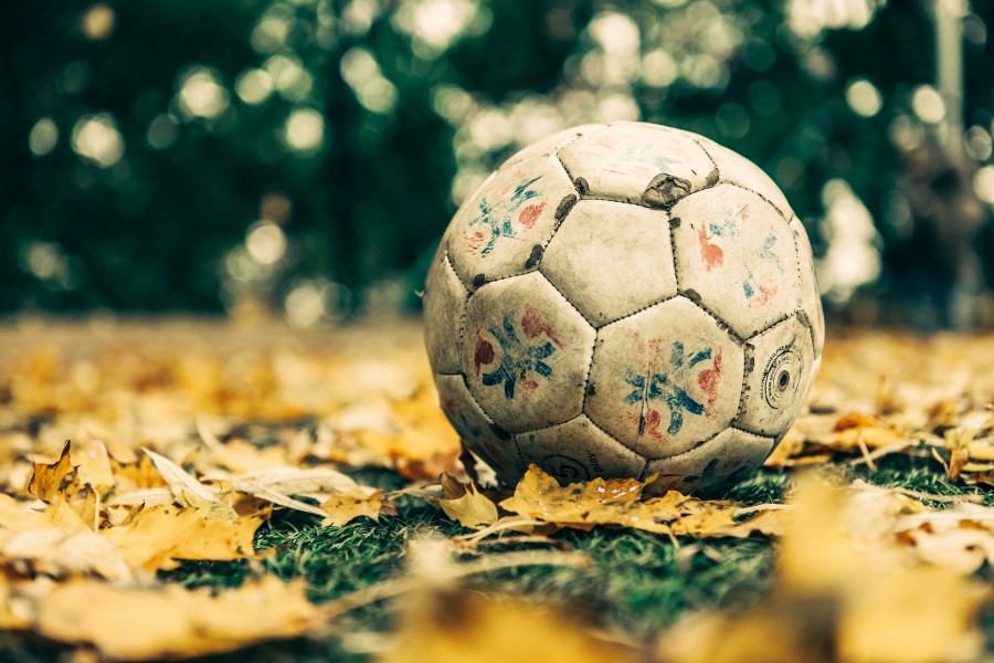 objeto, pelota, balon, otoño, futbol, nadie, viejo, antiguo, deportes, 