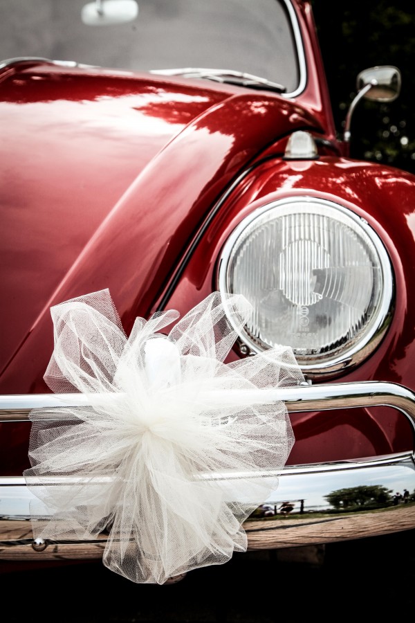 auto, coche, carro, boda, rojo, vw, volkswagen, escarabajo, moño, boda, bodas, casamiento, 