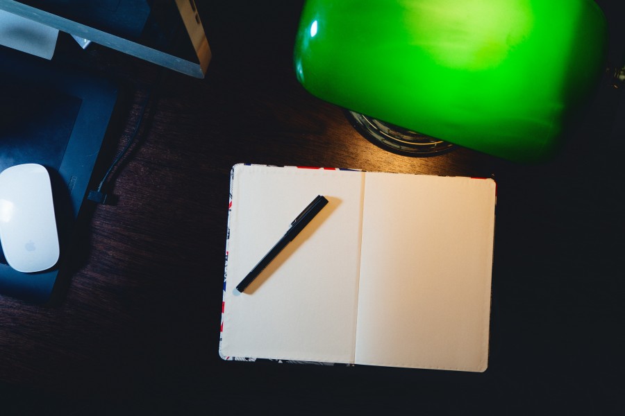 escritorio, carta, anotador, blanco, vacio, lapiz, libreta, diario, personal, anotar, 