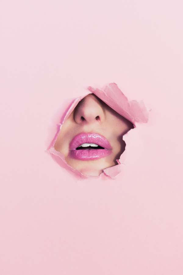 Labio, Rosado, Brillo de labios, Fondo, Cara, maquillaje, Mujer, Caucásica, Nariz, Rasgado, Agujero rasgado, Chica, Papel tapiz 4k