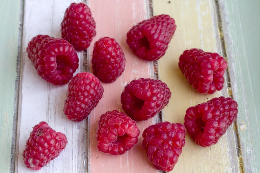 Frambuesas, frutas, frutal, rojo, comidas, saludable, mucho, 