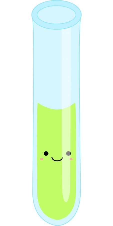 kawaii, lindo, japonés, carácter, dibujos animados, tubo de ensayo, química, ciencia, fondos de pantalla kawaii 
 