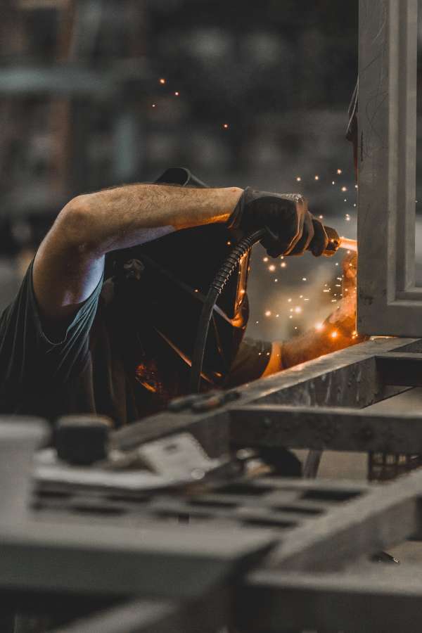 industria, metal, acero, trabajador, construcción, industrial, hierro, equipo, fábrica, trabajo, hombre, fabricación, soldador, llama, seguridad