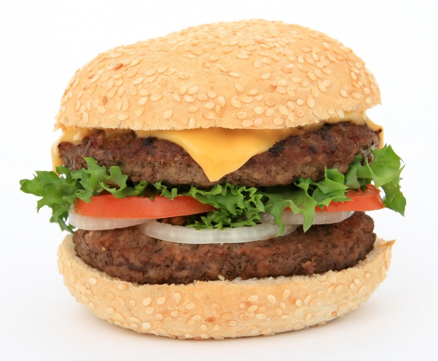 hamburguesa, comidas, fondo blanco, queso, lechuga, carne, 