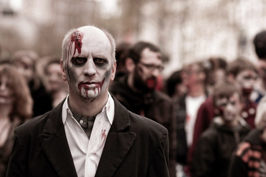 zombie, halloween, terror, apocalipsis, zombies, gente, maquillaje, miedo, muerte, muerto viviente, 
