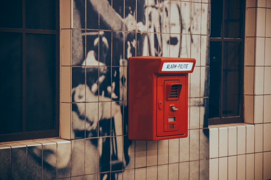 alarma, telefono, cabina, telefonica, rojo, publico, antiguo, 
