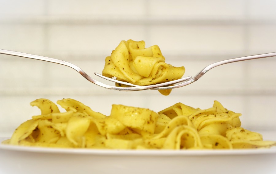 pasta, pastas, fideo, fideos, comidas, tenedor, plato, amarillo, primer plano, Spaguetti, comida italiana, 