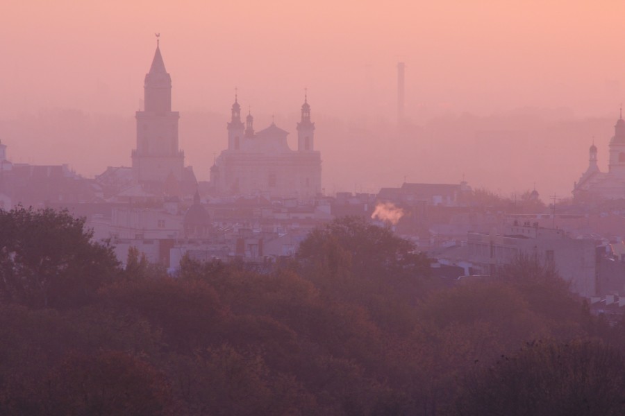 polonia, atardecer, ciudad, lublin, paisaje, rojizo, amanecer, 