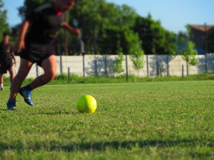 futbol, deportes, pelota, actividad, hombre, cancha, campo de juego, joven, 